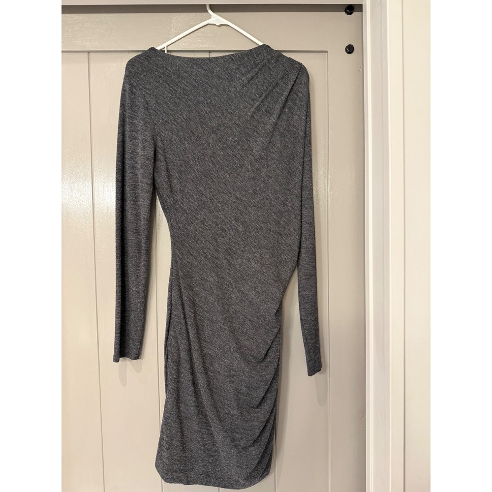 Banana Republic Womens Charcoal Gray Ruched Side Long Sleeve Sheath Dress Size M - Picture 8 of 13